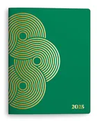 2025 Bold Green Geo Flex Cover Monthly Planner
