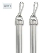 1/2" Fluted Clear PVC Baton with Metal Snap - 2 PC