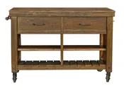 A-America Anacortes Kitchen Island W/ Wood Top in Salvaged Mahogany
