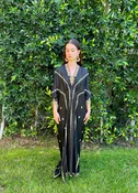 Black & Gold Mirror Cutout Kaftan
