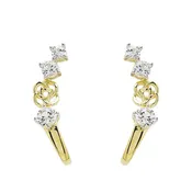 14k Gold Vermeil Celtic Knot With White Sapphire Earrings