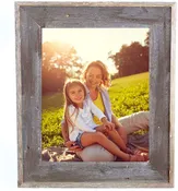 BarnwoodUSA | Farmhouse Style Rustic Picture Frame | Artisan Molding | 3.25 inch Molding | 100% Reclaimed Wood | Rustic | Espresso Brown With Weathered Gray