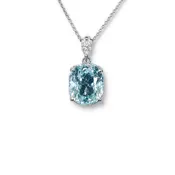 14k 4.49ctw Paraiba Tourmaline and Diamond Pendant