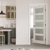 5 Lite Frosted Glass Shaker Interior Door Miami FL | MDF Primed Slab or Prehung