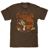 Count Chocula Distressed Monster Cereal Logo T-Shirt - Heather Brown