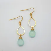 14kg Hand-Forged Aqua Chalcedony Earrings