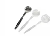 Ladle, 3 oz., Flat Bottom, Stainless Steel Spoodle with Black