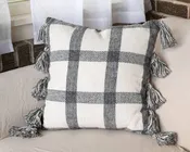 18x18 Hand Woven Jackie Pillow Black