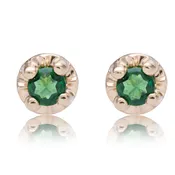 Circle Set Tsavorite Studs