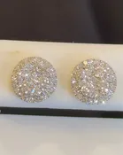 1.07 CARAT CERTIFIED LAB GROWN DIAMONDS 10 MM STERLING SILVER GOLD PLATED STUDS EARRINGS