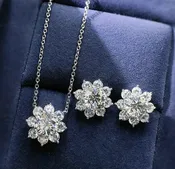 Elegant Flower stud & pendant bundle — Leon’s Beverly Hills