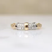 Adorable Platinum & Gold Bow Band with Diamonds