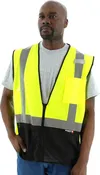 High Visibility Mesh Vest w/ Black Bottom