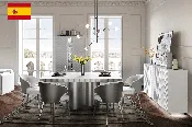 Alderic White/Silver or Dark Gray/Gold Dining Table