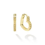 18kt Gold Caviar Heart Huggie Earrings