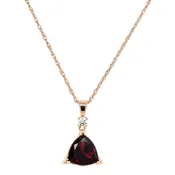 14K Rose Gold Drop Trillion Shape Garnet Pendant (2.60ctw)