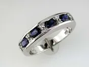 Channel Set Sapphire and Diamond Ring