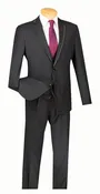 Black Fashion Tuxedo Men Slim Fit Trimmed Lapels 3-Piece Prom Wedding SV2T-8