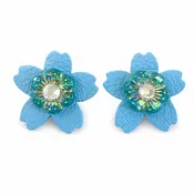 Bluebell Finch Leather Earrings by D.K. Tlustos