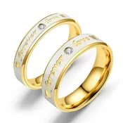 Classic Stainless Steel Wedding Band Forever Love Couple Rings