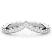 0.15CT.TW ROUND LAB DIAMOND POINTED CONTOUR WEDDING BAND