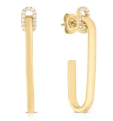 18K Yellow Gold Navarra Diamond Single Link Drop Earrings