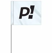 1-Color 4 x 5" Custom Marking Flag with 30" Wire Staff