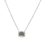 14K White Gold Emerald Shape Lab Grown Diamond Bezel Pendant  (1.05ctw)