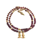 Garnet and Gold Wrap Bracelet