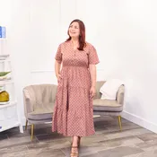 Ancient Gears Long Woven Midi Dress with Pockets