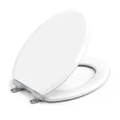 Topseat Pro Wood Toilet Seat, Elongated, White