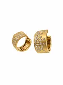 Diamond Huggie Hoop Earrings Yellow Gold