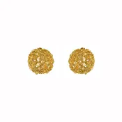 All Gold Dome Post Handmade Crochet Earrings