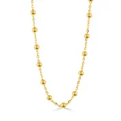14K Gold Saturn  Bead Station Necklace
