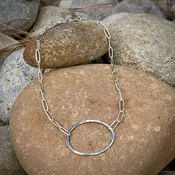 Sterling Silver Mini Oval links with Large Oval center