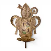 19th Century Spanish Revival Coat of Arms Iron Candle Sconce