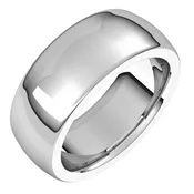 10K White 8 mm Half Round Comfort Fit Heavy Band Size 14.5
