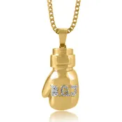 10k Custom Yellow Gold 1.5ct Diamond Initial Boxing Glove Pendant