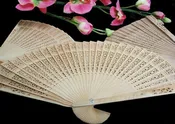 10 Pcs Scented Chinese Wooden Fan with Box