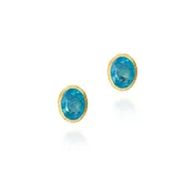 Aquamarine Stud Earrings in 18 Karat Gold Vermeil
