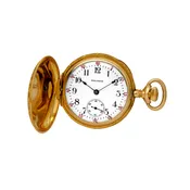 Antique 14k Yellow Gold Waltham 0.05 Carats Old European Diamond Pocket Watch