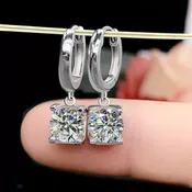 1 Carat Moissanite Drop Earrings — 925 Sterling Silver | Le'Var