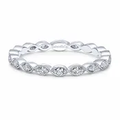 14k White Gold Eternity Stackable Ladies Ring