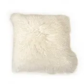 20" x 20" Tibetan White Lamb Fur Pillow
