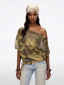 Asymmetric Printed Knitwear