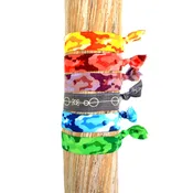 6 Pack Neon Camo Print Hair Ties