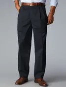 B&amp;amp;T Signature Khaki Classic Fit- Pleated - Navy