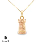 14-karat Yellow Gold free-standing Tower Pendant with link chain