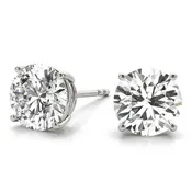 0.40CT Lab Diamond Solitaire Stud Earrings in 3.8MM 14K White Gold