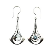 (221WBTMOP) Dangle earring in celestial motif.